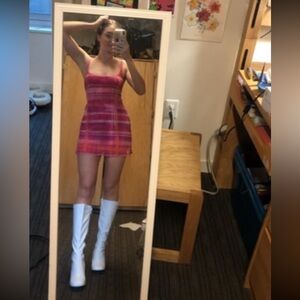 Cosabella Pink Mesh Lingerie Mini Dress